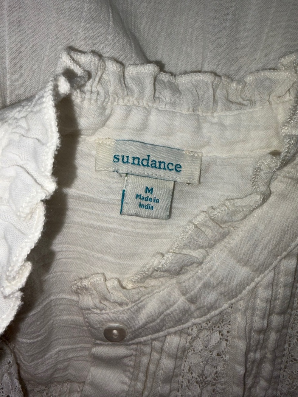 NWOT White / Ivory SUNDANCE Luella Victorian Top Peasant Blouse - Picture 8 of 11